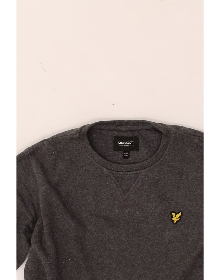LYLE & SCOTT Boys Sweatshirt Jumper 9-10 Years Grey Cotton Vintage Lyle & Scott and Second-Hand Lyle & Scott from Messina Hembry 