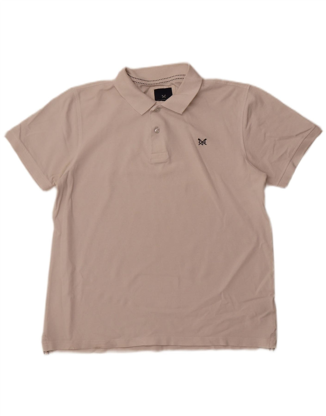 CREW CLOTHING Polo para hombre grande de algodón blanco