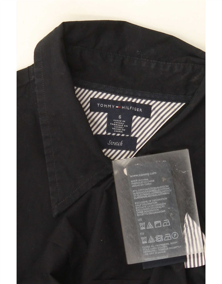 Tommy Hilfiger Camisa para mujer US 6 Mediana Algodón Negro