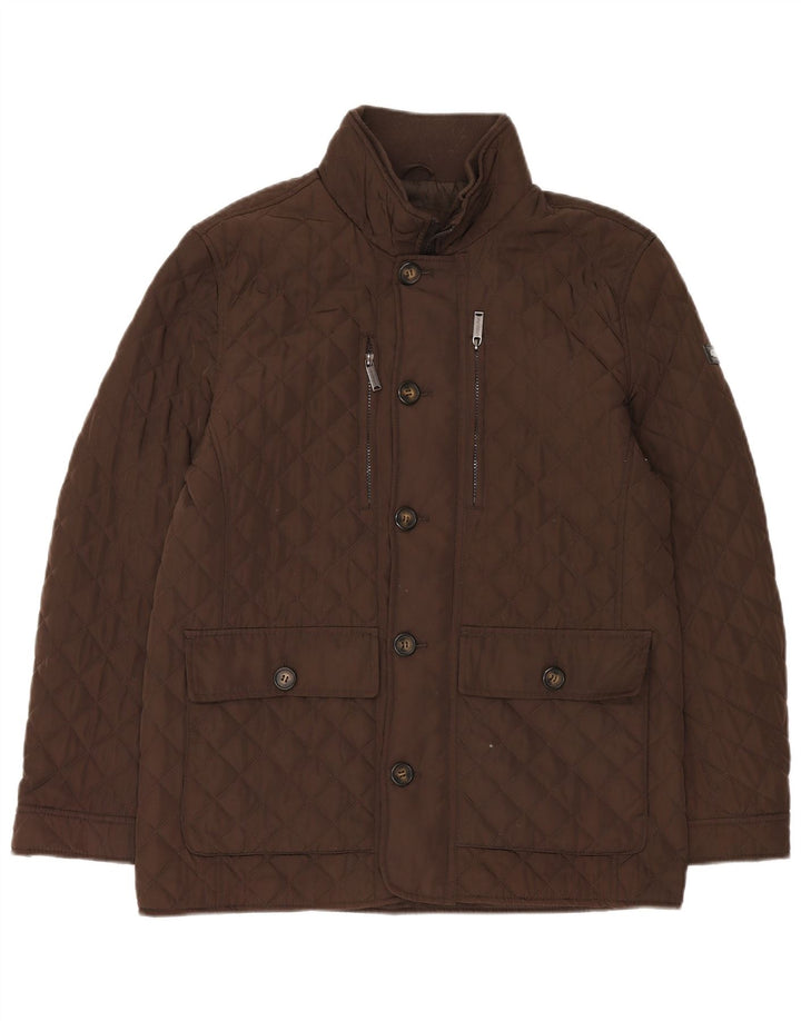 London Fog Chaqueta acolchada para hombre UK 40 Large Marrón Poliéster