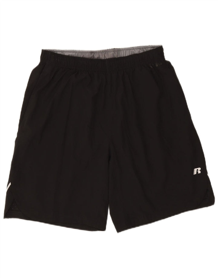 Russell Athletic - Pantalones cortos deportivos para hombre, talla mediana, color negro