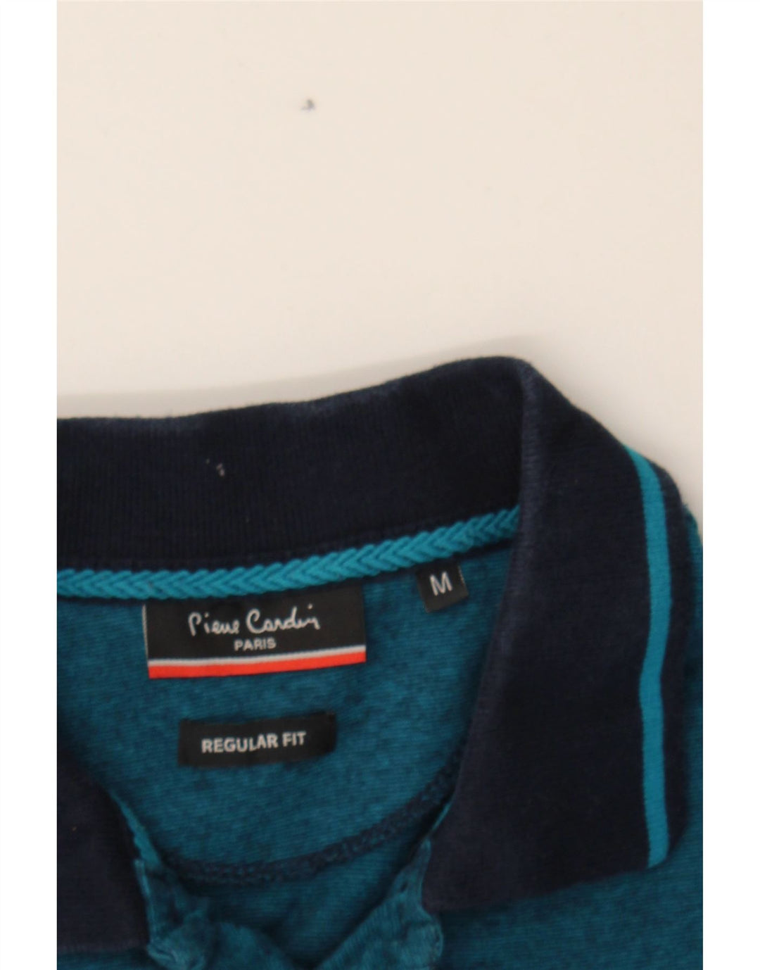 PIERRE CARDIN Mens Regular Fit Polo Shirt Medium Blue Flecked Cotton Vintage Pierre Cardin and Second-Hand Pierre Cardin from Messina Hembry 
