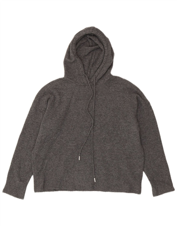 Zara Mujer Jersey De Gran Tamaño Con Capucha Suéter UK 10 Pequeño Poliéster Gris