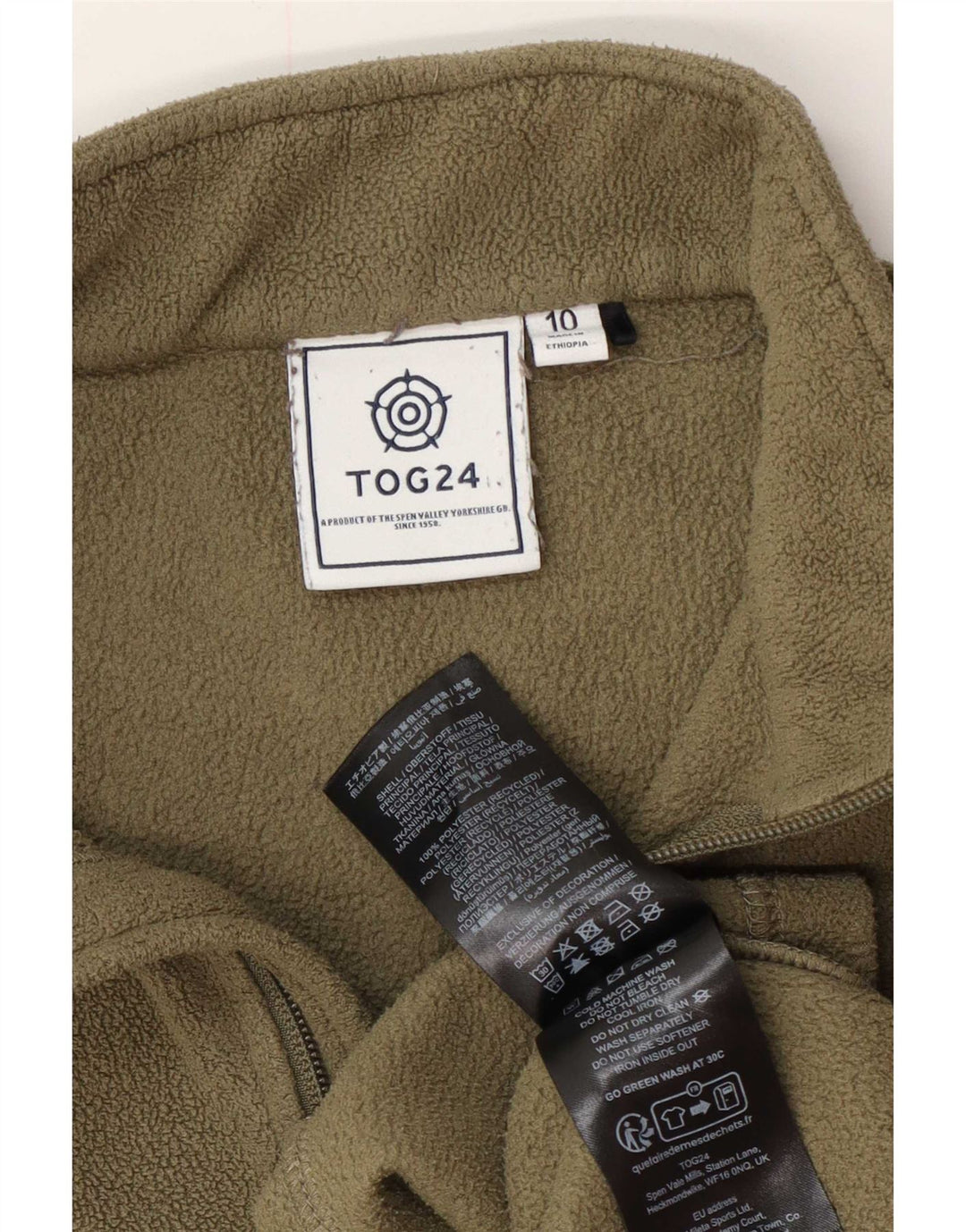 Jersey extragrande de polar para mujer con cuello y cremallera de Tog 24 UK 40 Pequeño Poliéster caqui