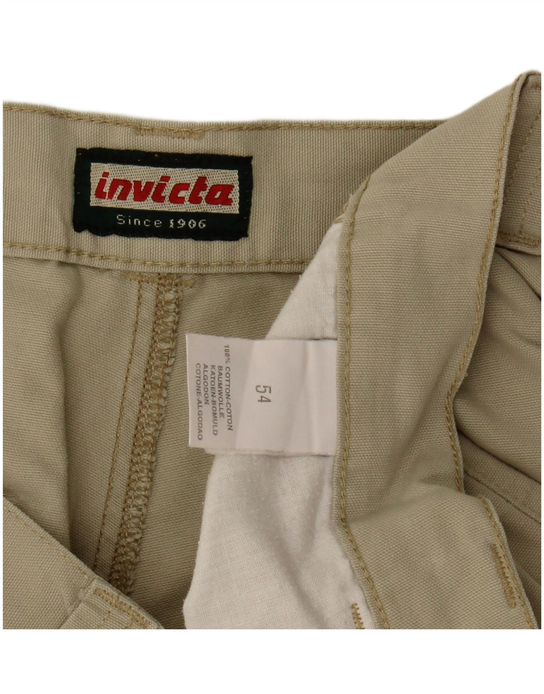 Invicta Pantalones cortos cargo para hombre IT 54 2XL W36 Algodón beige