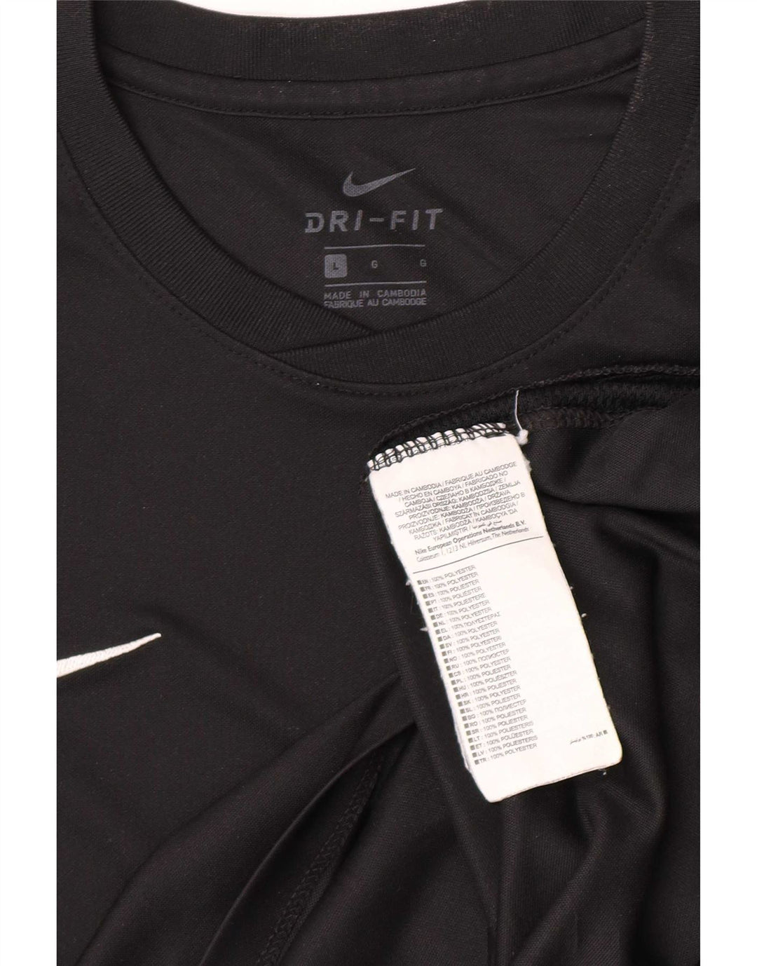 Nike - Camiseta Dri Fit para hombre, talla grande, poliéster negro