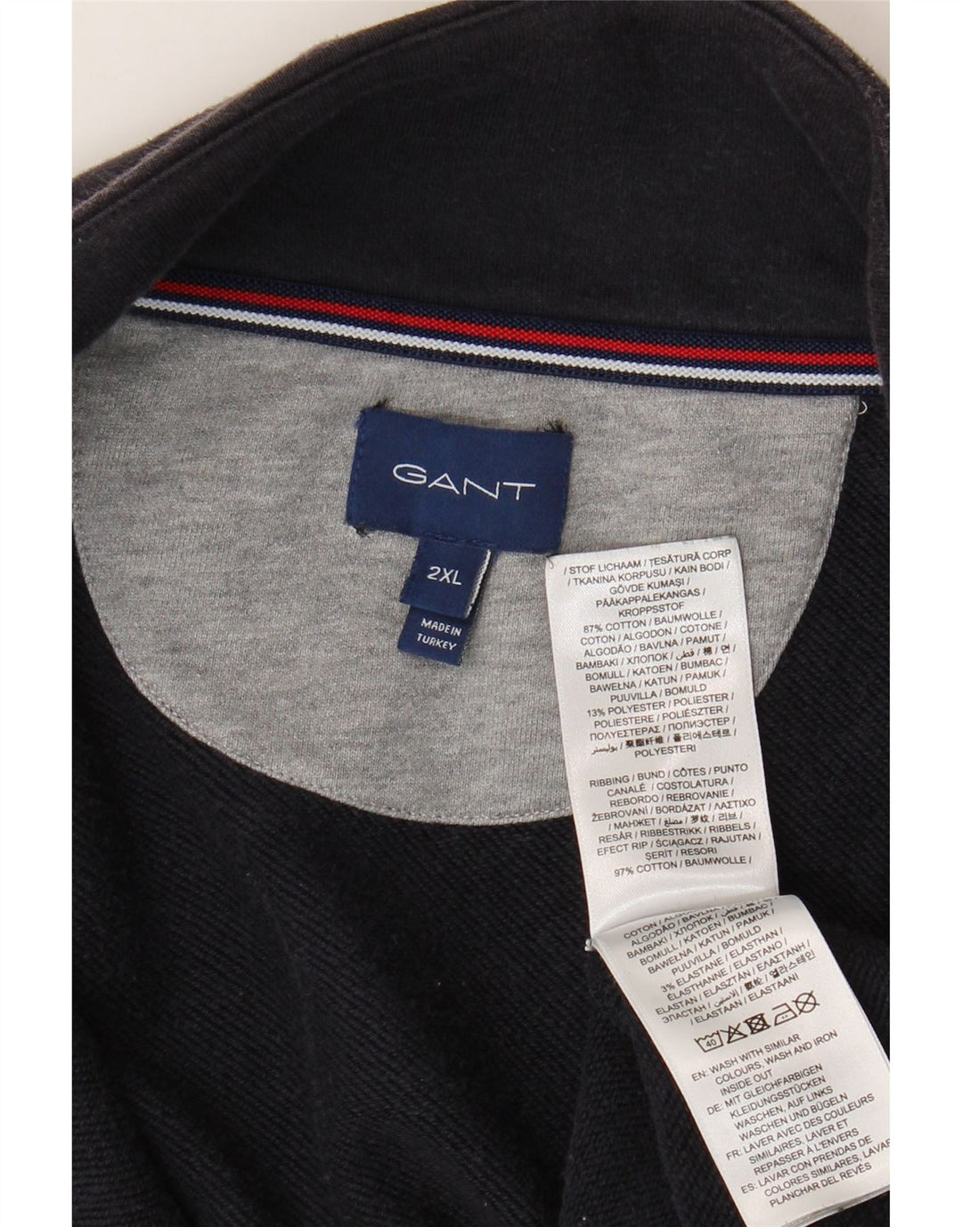 GANT Chaqueta de chándal para hombre 2XL Azul marino Algodón
