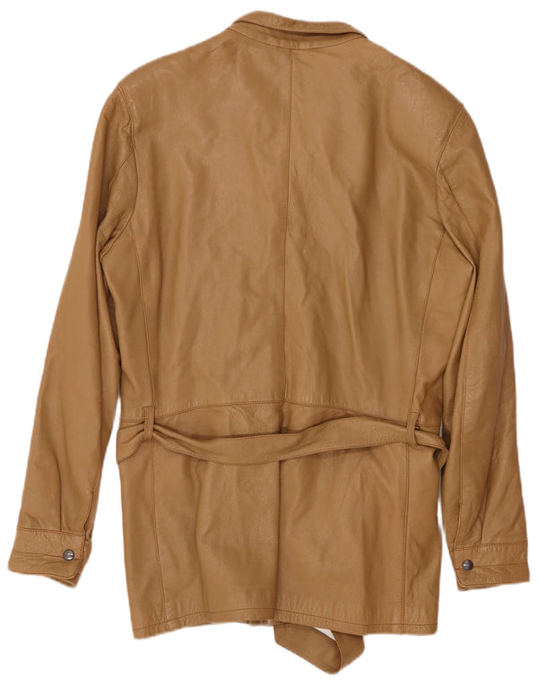 VINTAGE Chaqueta de cuero para mujer IT 46 Marrón grande