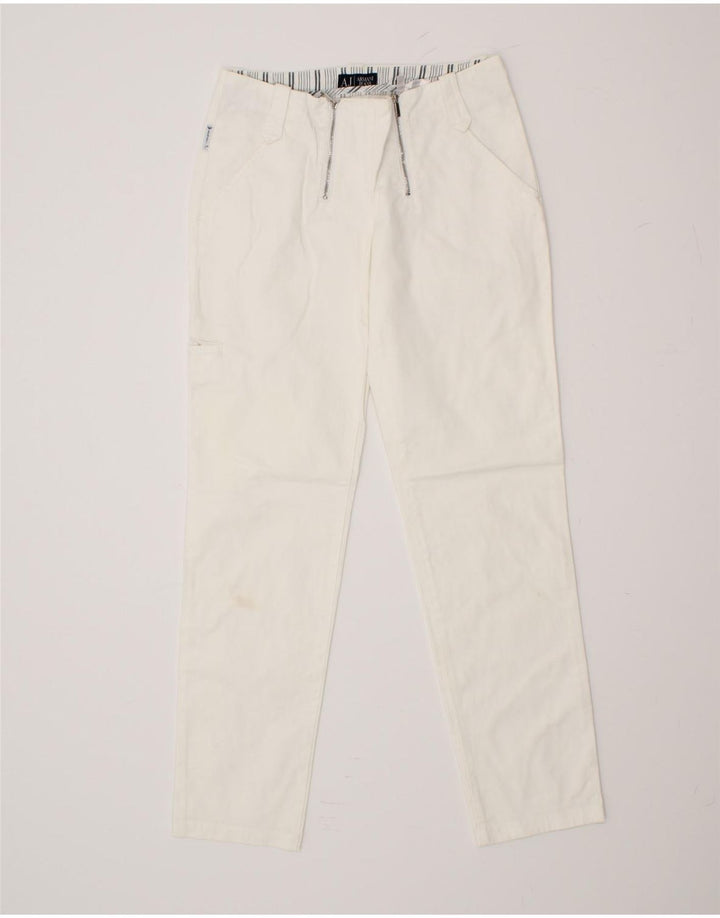 ARMANI Womens Slim Casual Trousers W28 L29 White Vintage Armani and Second-Hand Armani from Messina Hembry 