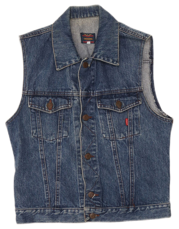 Carrera Mens Denim Gilet UK 36 Pequeño Azul