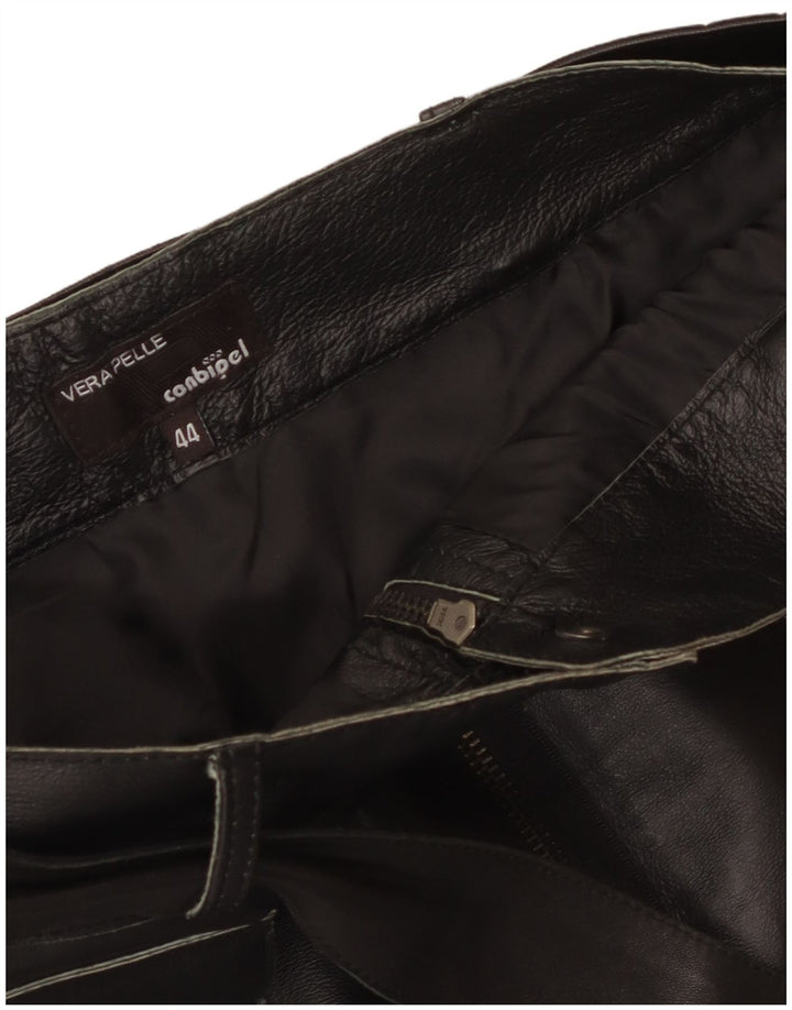 Conbipel Minifalda de cuero para mujer IT 44 Medium W34 Cuero negro