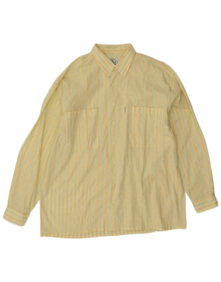 Al Bright Camisa para hombre Talla 43 Grande Rayas amarillas
