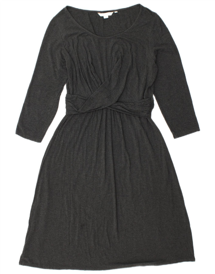 BODEN Vestido largo de manga 3/4 para mujer, talla 44, viscosa gris grande