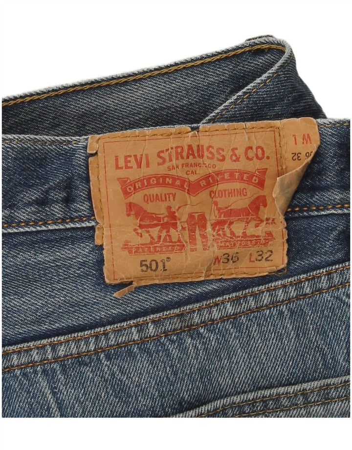 Levi's Hombre 501 Vaqueros Rectos W36 L29 Algodón Azul