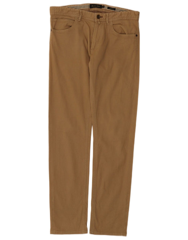 Massimo Dutti Pantalón casual slim fit para hombre EU 38 Small W30 L30 Beige