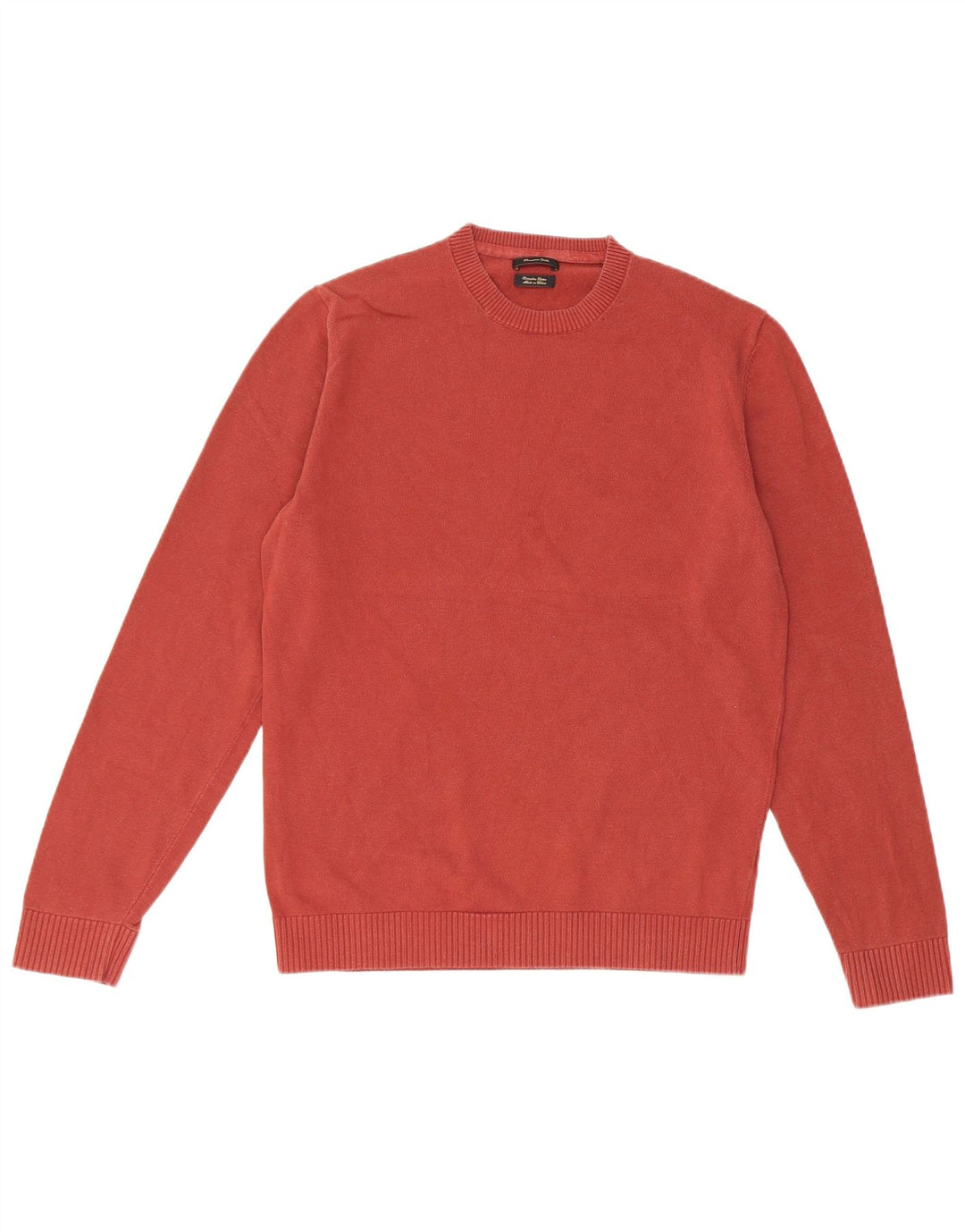 Massimo Dutti Jersey Cuello Redondo Hombre Algodón Burdeos Medio