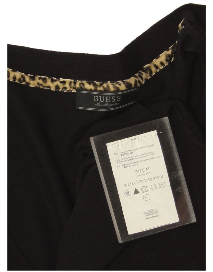 Guess Vestido tipo jersey para mujer UK 44 Viscosa negra mediana