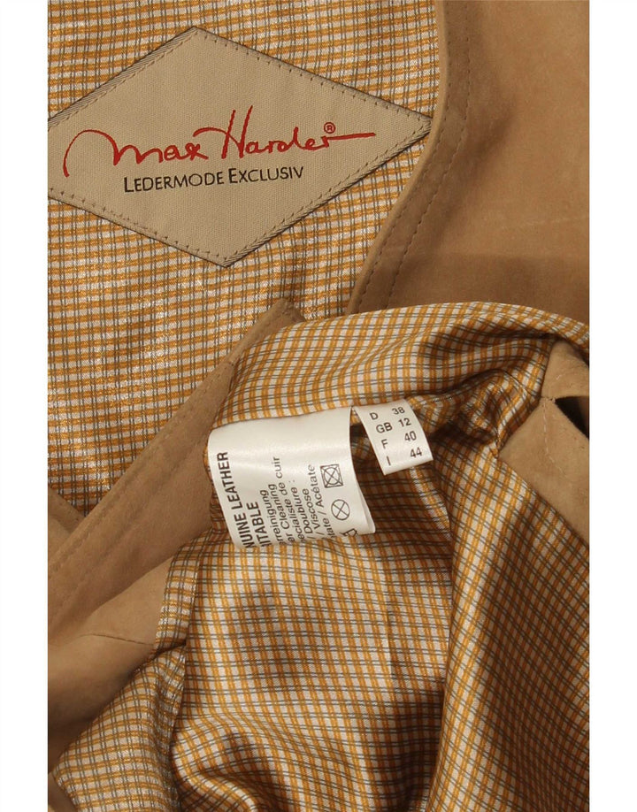 Max Harder Chaleco de ante para mujer UK 42 Cuero beige mediano