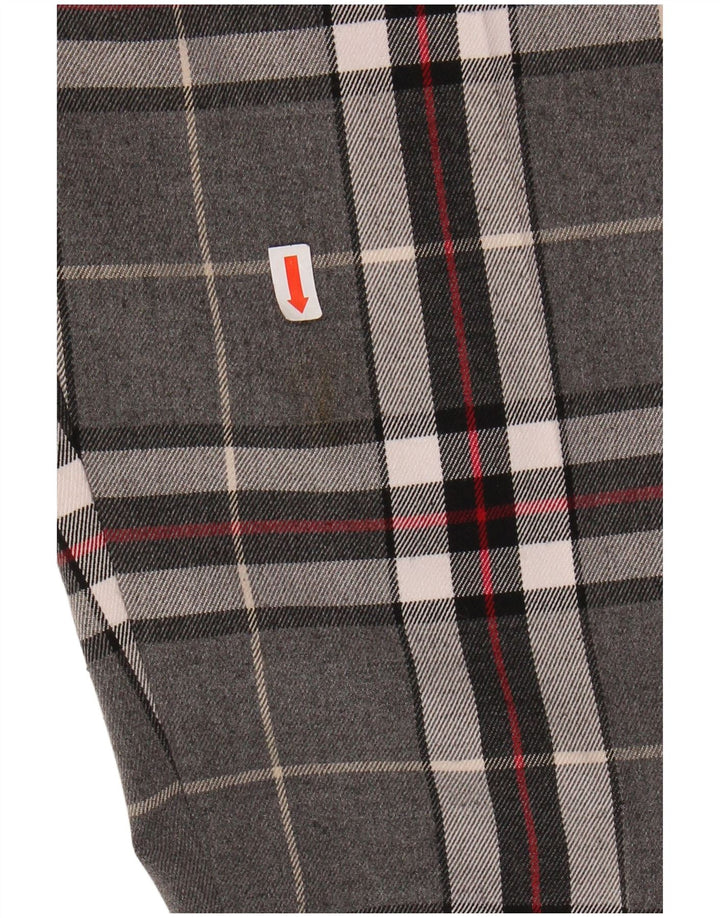 MARLBORO CLASSICS Pantalones casuales rectos para mujer W34 L27 Cuadros grises
