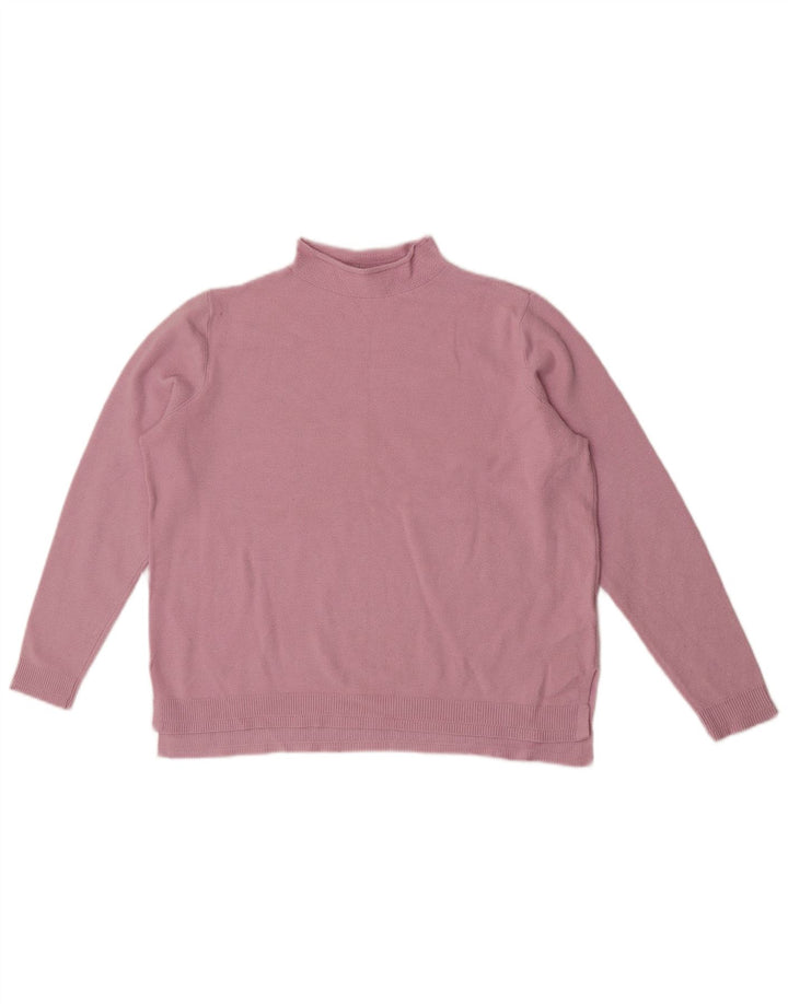 Marks & Spencer Jersey con Cuello Alto para Mujer UK 44 Viscosa Rosa Grande