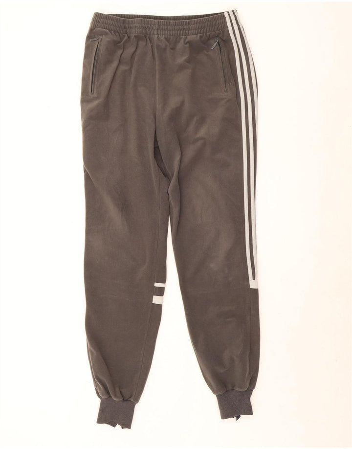 Adidas Hombre Velour Chándal Pantalones Joggers Grande Gris Poliéster