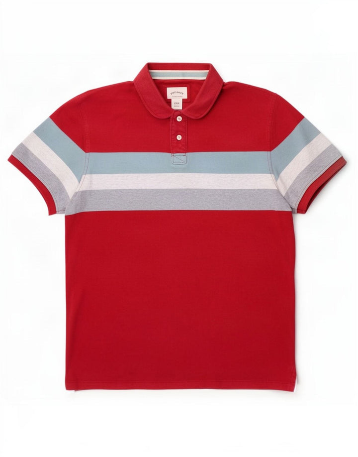 Polo de hombre Fat Face de algodón a rayas rojas grandes