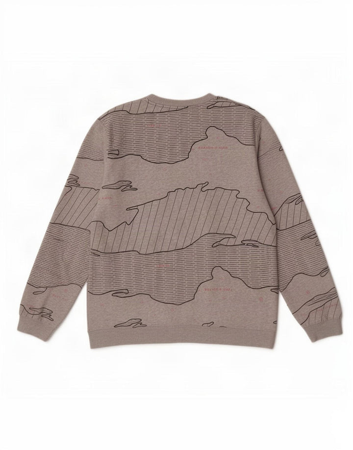 Scotch & Soda Hombre Sudadera Con Estampado Abstracto Jersey Grande De Algodón Gris