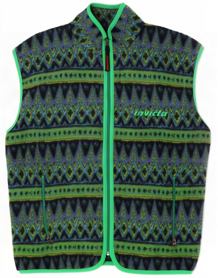 Chaleco polar para hombre Invicta UK 40 Poliéster geométrico verde grande