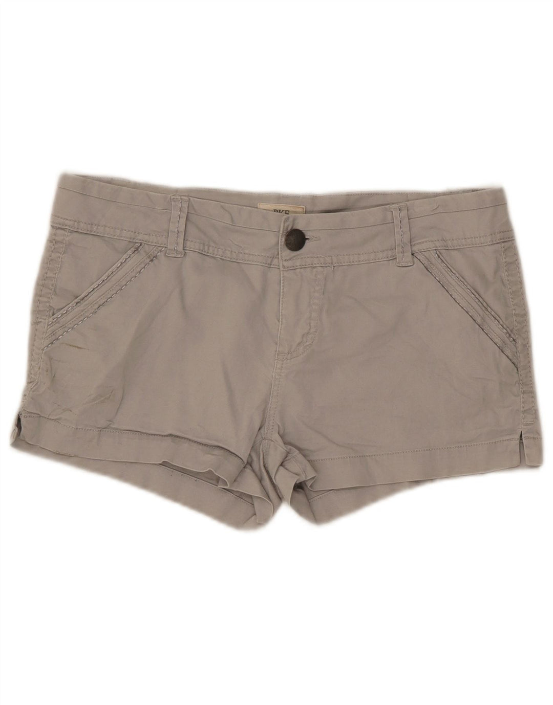 BKE Pantalones cortos chinos de cintura baja para mujer W30 Algodón gris medio