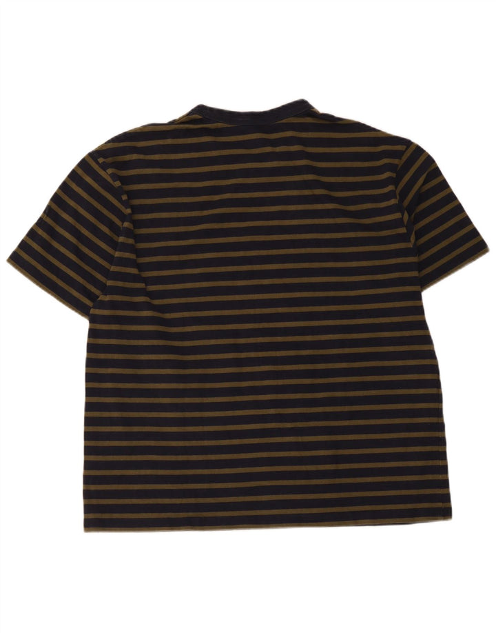Cos Camiseta regular para hombre Top grande de algodón a rayas azul marino