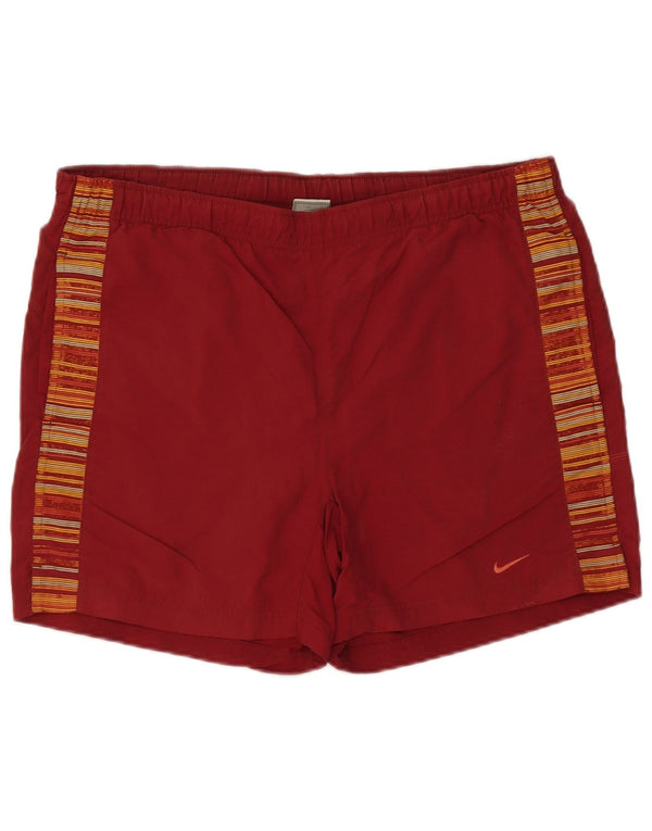 NIKE Mens Swimming Shorts Large Red Pinstripe Nylon
