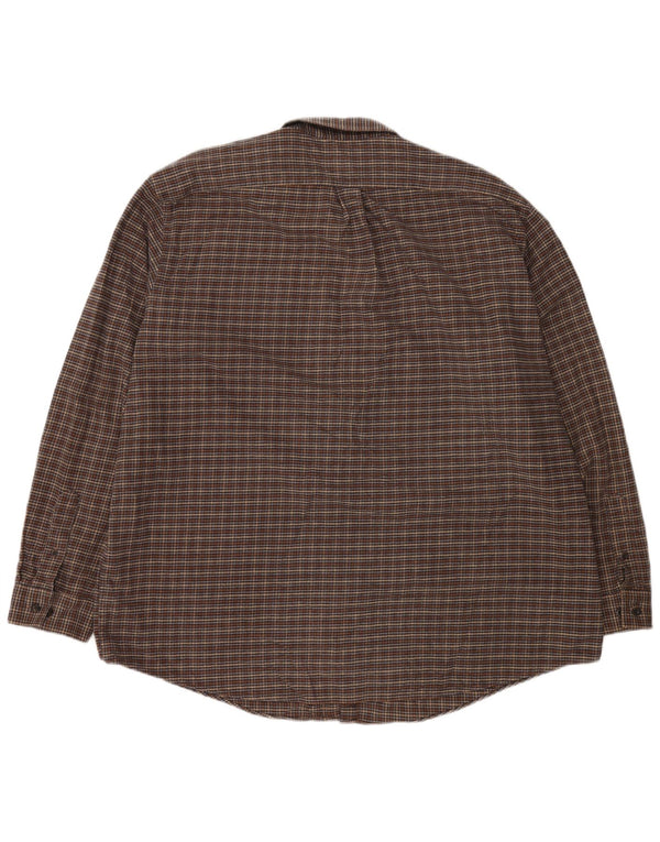 L.L.BEAN Camisa de franela para hombre 2XL Algodón a cuadros marrón