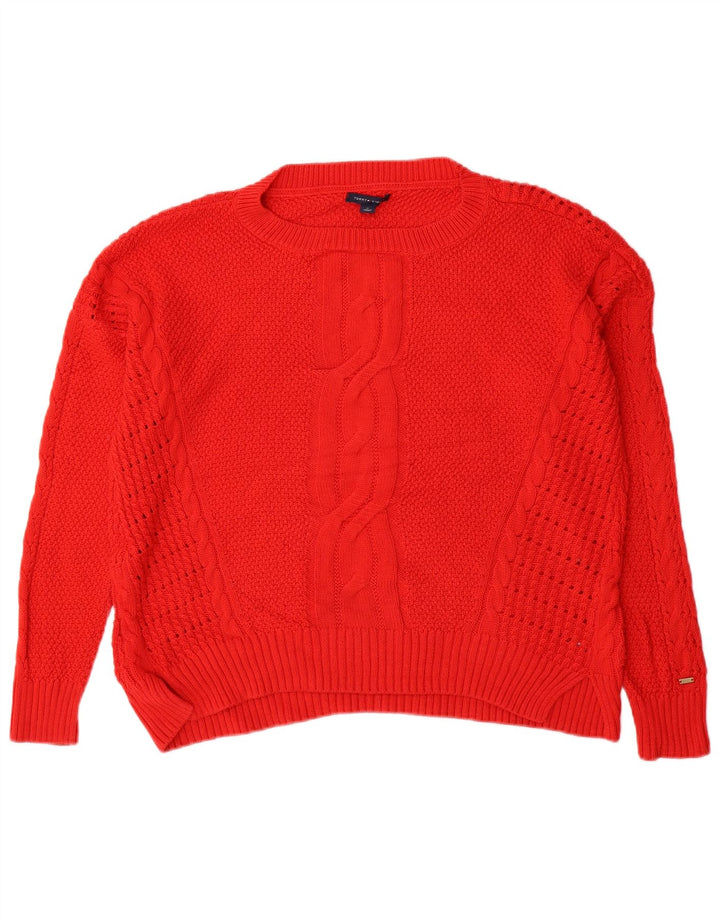 Tommy Hilfiger Suéter tipo jersey con cuello barco para mujer Reino Unido 14 Algodón rojo mediano