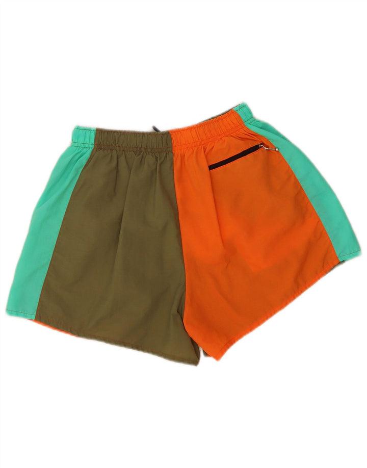 Vintage hombres gráfico deporte pantalones cortos pequeño multicolor bloque de color