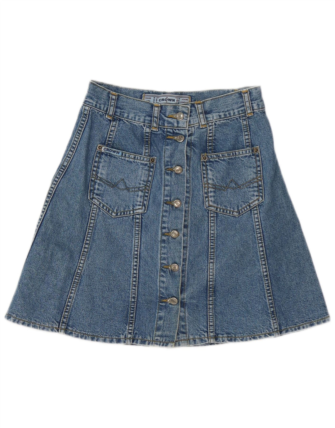 Falda Vaquera Crown Mujer W27 Small Azul Algodón