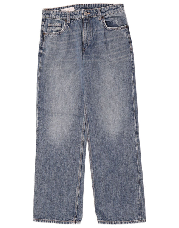 Zara Vaqueros de pierna ancha y talle alto para mujer EU 36 XS W26 L30 Algodón azul