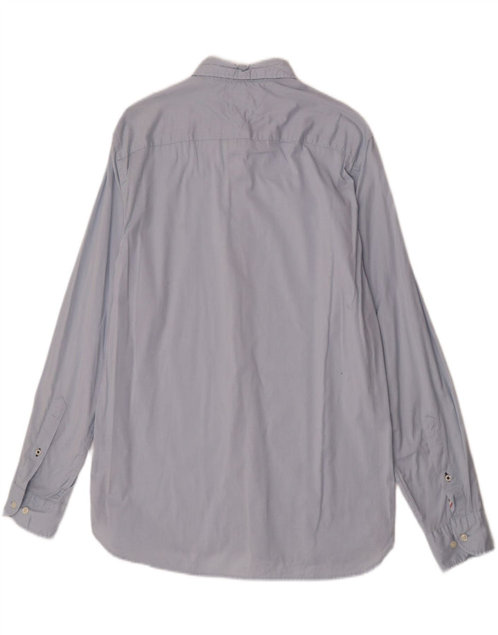 Tommy Hilfiger Camisa Regular Fit para Hombre Algodón Azul Grande