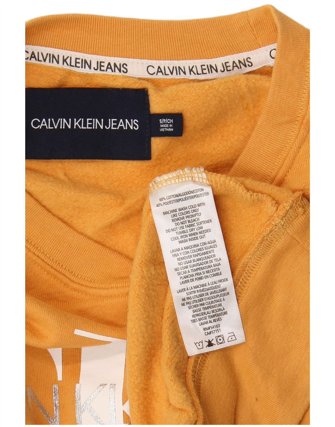 Calvin Klein Jeans - Sudadera extragrande para mujer, talla 10, color amarillo