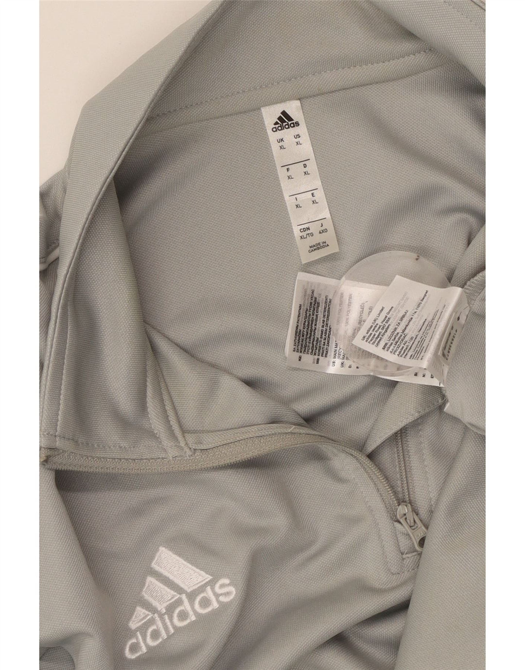 ADIDAS Hombre Aeroready Zip Neck Jersey Chándal Top XL Gris Poliéster