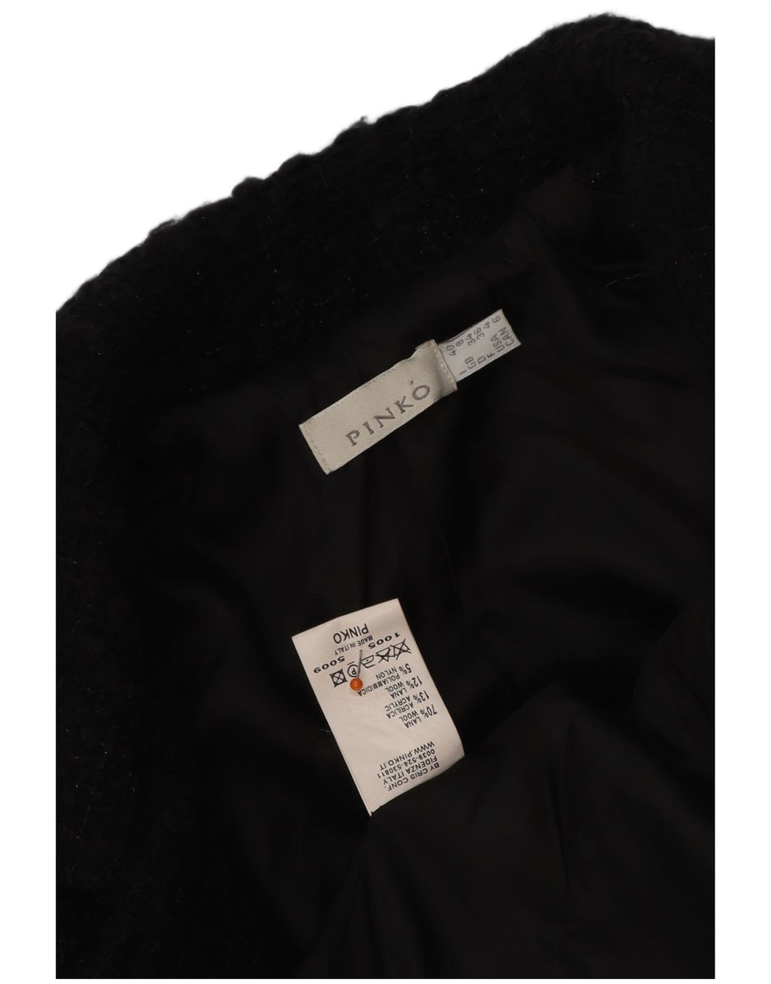 PINKO Chaqueta corta para mujer UK 8 Small Lana negra