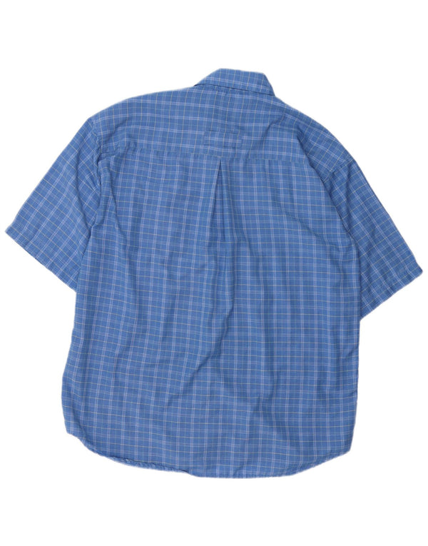 Columbia Camisa De Manga Corta Para Hombre Poliéster A Cuadros Azul Grande