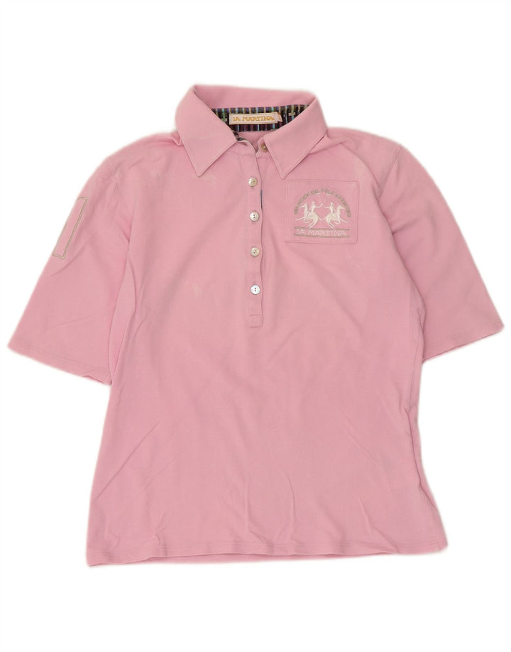 Polo Gráfico Mujer La Martina IT 44 Algodón Rosa Medio