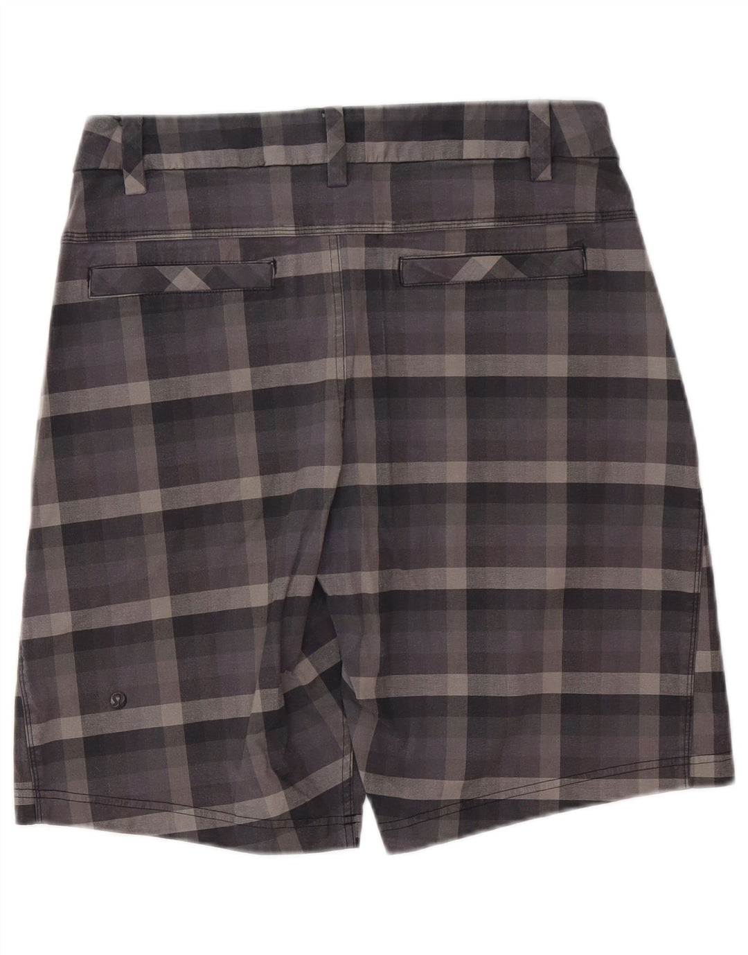 Lululemon Pantalones cortos chinos para hombre W32 Algodón a cuadros gris grande