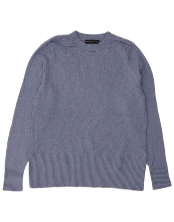 Marks & Spencer Jersey de Cuello Redondo para Mujer UK 40 XL Viscosa Azul
