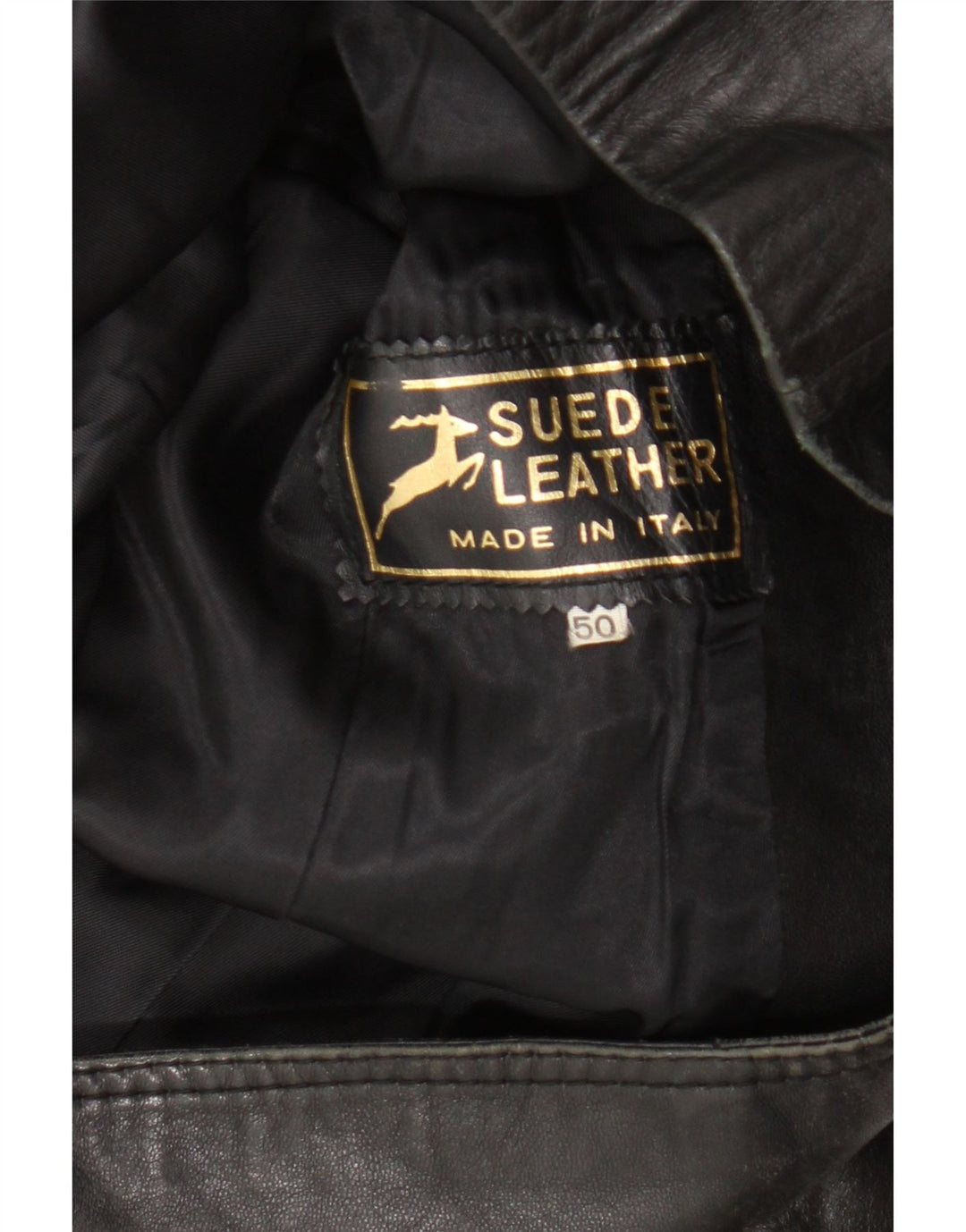 Chaqueta de cuero vintage para mujer IT 50 XL cuero negro