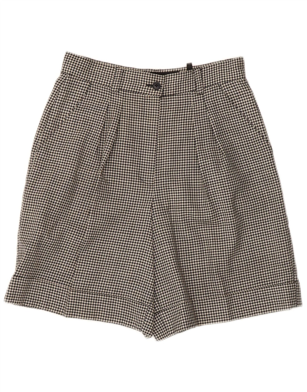 Pantalones cortos chinos superiores para mujer IT 42 Medium W28 Black Houndstooth