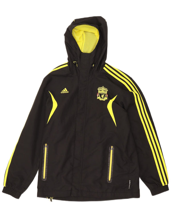 Adidas Chaqueta impermeable con capucha Liverpool para hombre UK 38/40 Medium Black Colourblock