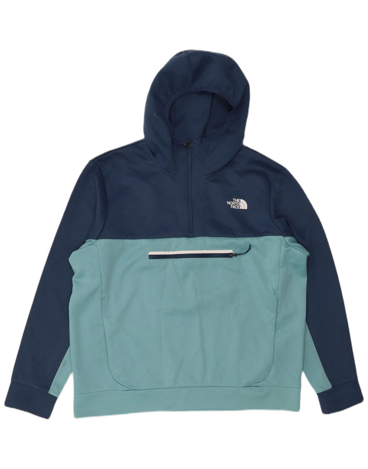 THE NORTH FACE Jersey con capucha y cuello con cremallera para hombre XL Azul marino Colorblock