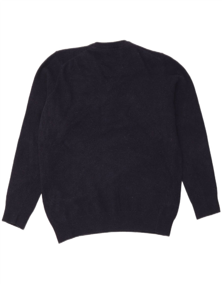 Barbour Jersey con cuello en V para hombre, suéter grande de lana azul marino