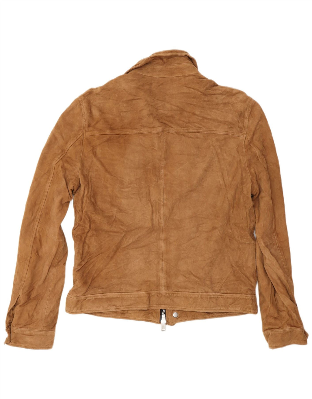 ALL SAINTS Chaqueta de ante para hombre UK 40 Grande Cuero marrón